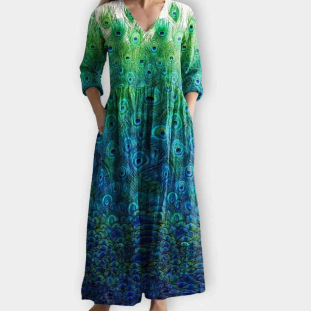 Skye - Élégante Robe V-Neck Bohème