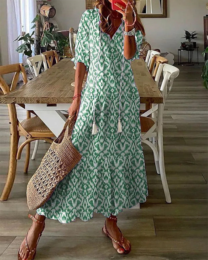 Sophia - Robe d'été vintage boho à décolleté en V