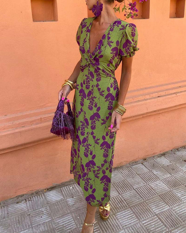 Della - Robe Bohème Plissée à Imprimé Floral pour Femmes