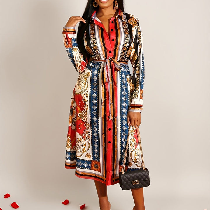 Maroille - Robe Chemise Longue à Mi-Mollet
