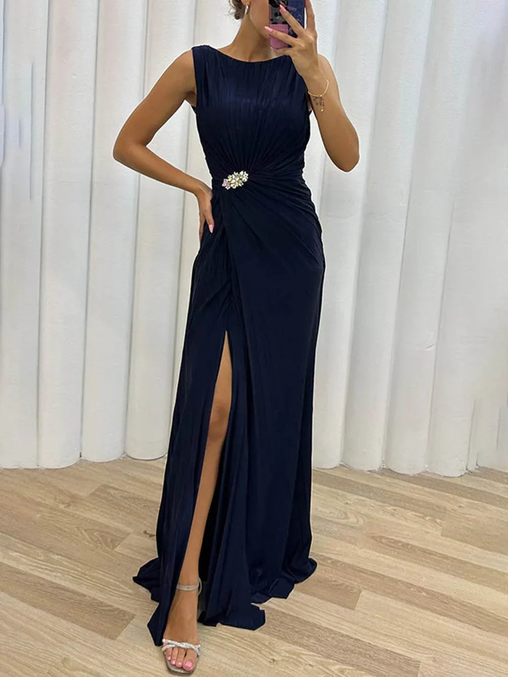 Kendra - Robe Maxi Fendue Élégante et Indémodable