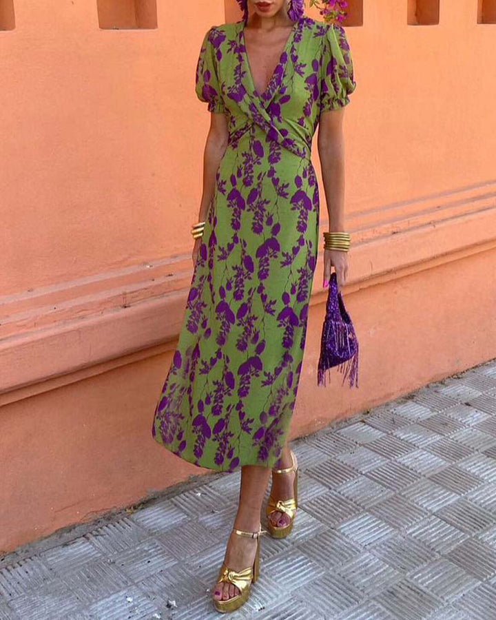 Della - Robe Bohème Plissée à Imprimé Floral pour Femmes