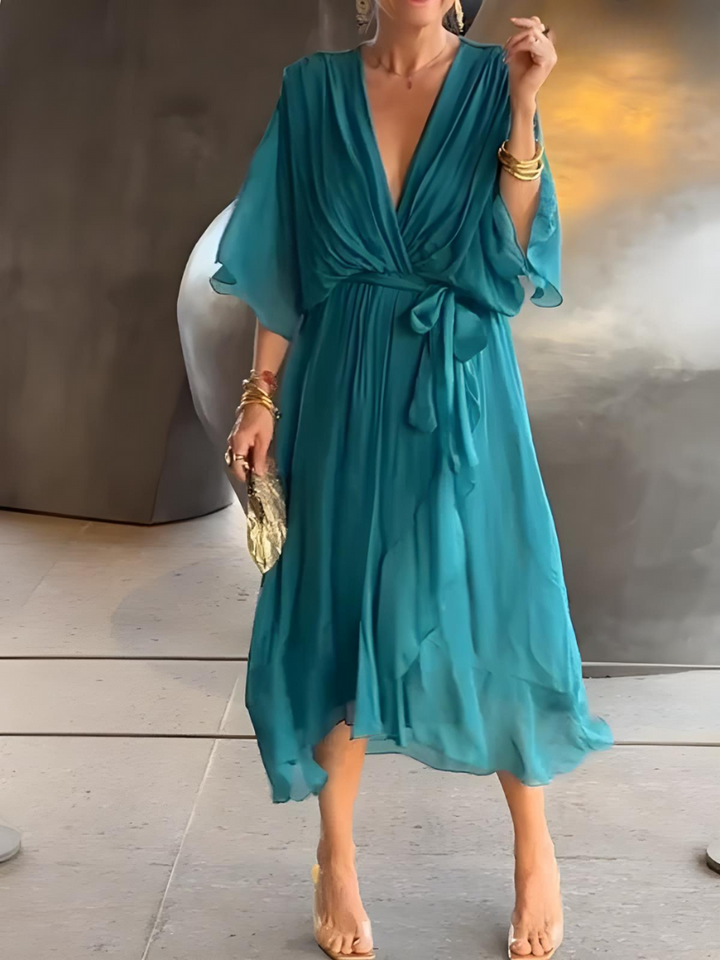 Alicea - Élégante Robe Maxi d'Été à Coupe Irrégulière