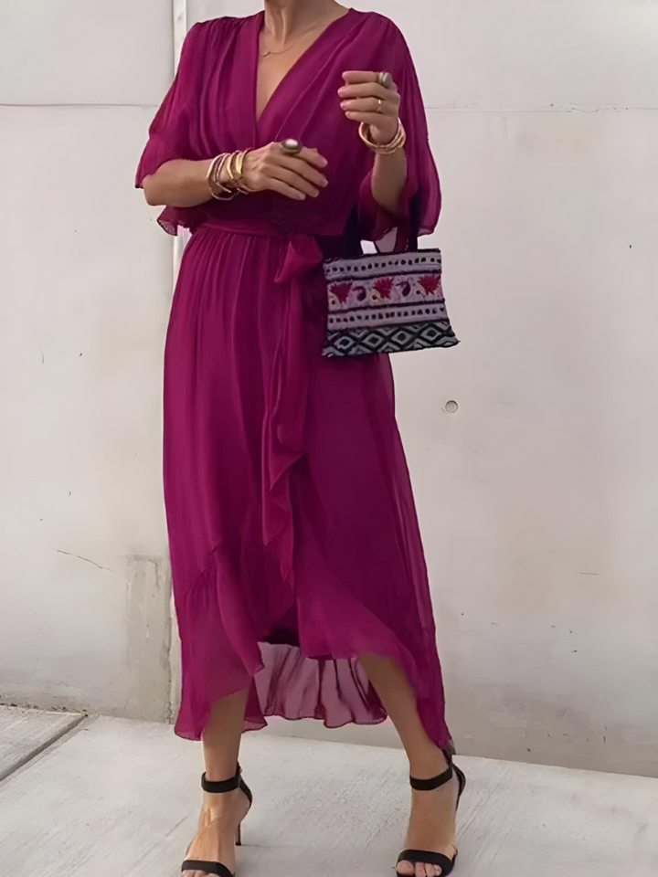 Alicea - Élégante Robe Maxi d'Été à Coupe Irrégulière