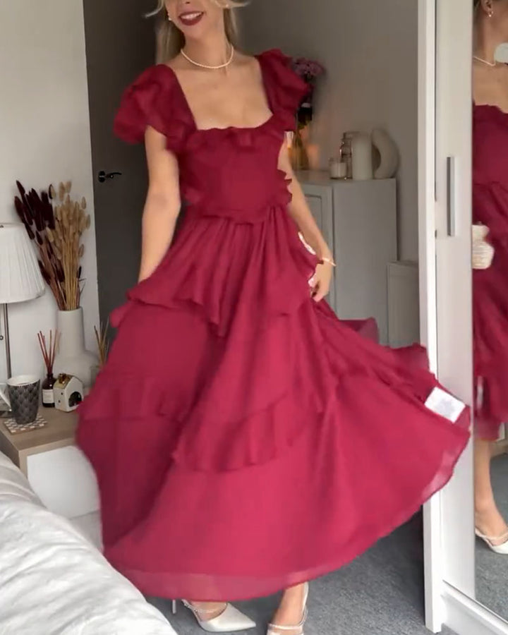 Quinlan - Robe Chic Taille Haute avec Finitions en Dentelle