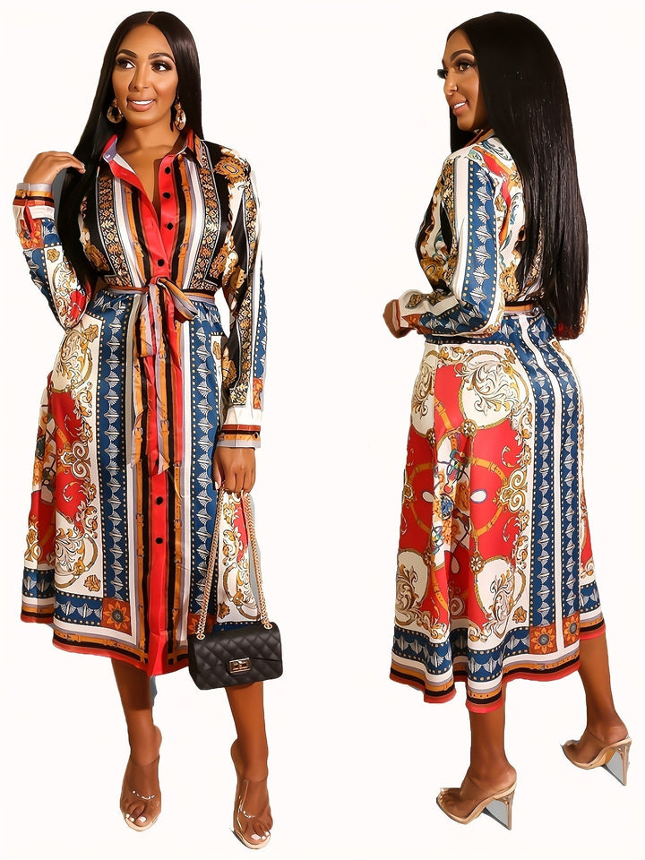 Maroille - Robe Chemise Longue à Mi-Mollet