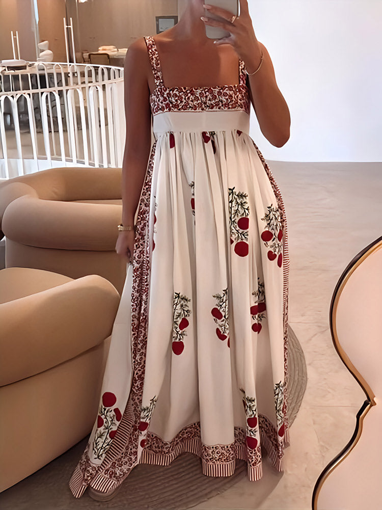 Lyla - Robe Maxi Fleurie à Bretelles Spaghetti