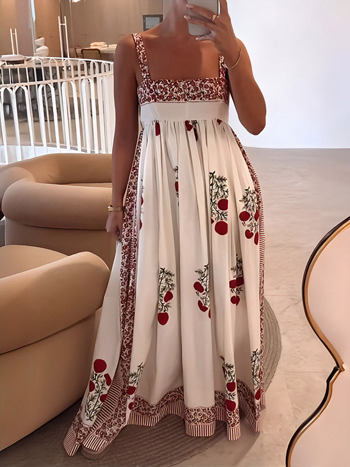 Lyla - Robe Maxi Fleurie à Bretelles Spaghetti