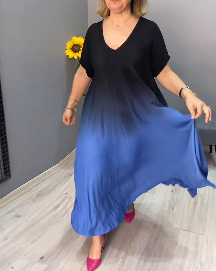 Joan - Robe Maxi d'Été en Dégradé Légère