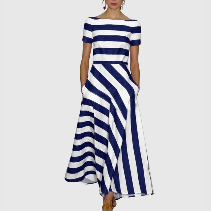 Vonda - Robe Maxi Rayée Sans Épaules Madeline