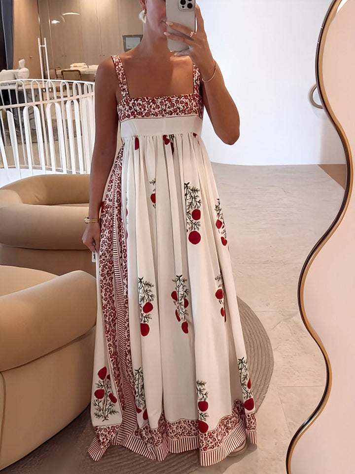 Lyla - Robe Maxi Fleurie à Bretelles Spaghetti