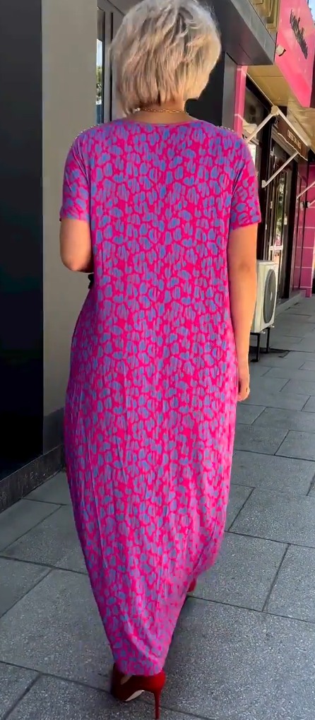 Robe Maxi Imprimée Chic de Printemps Raven avec Poches