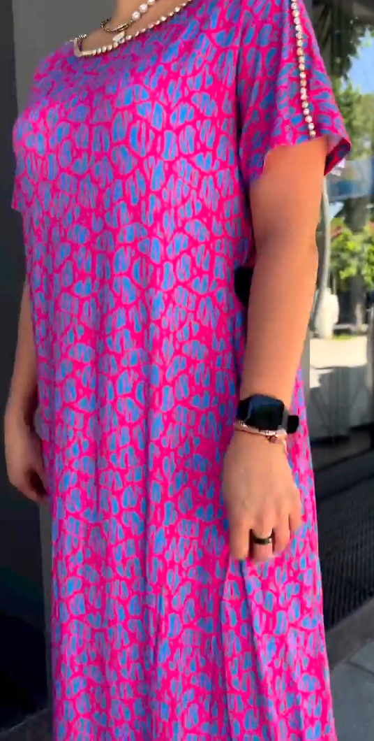 Robe Maxi Imprimée Chic de Printemps Raven avec Poches