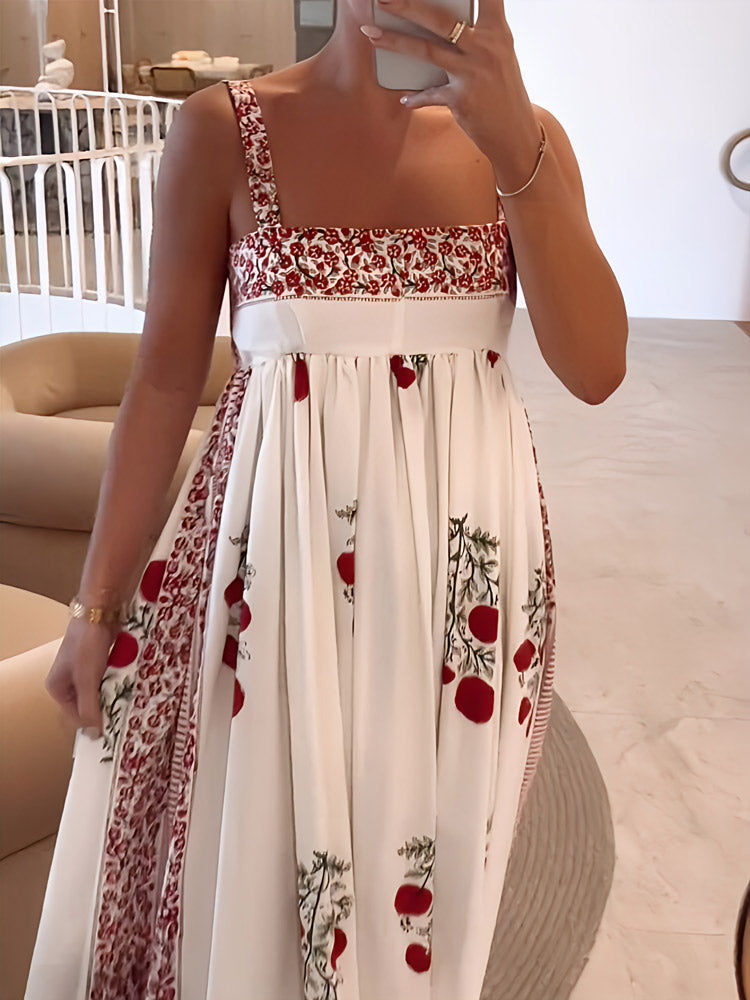 Lyla - Robe Maxi Fleurie à Bretelles Spaghetti
