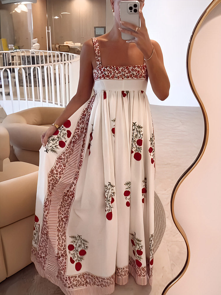 Lyla - Robe Maxi Fleurie à Bretelles Spaghetti