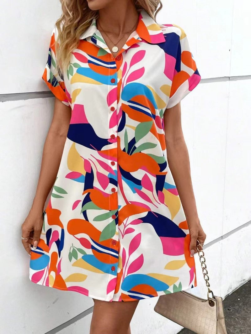 Millie - Chic and Effortless Printed Shirt Dress