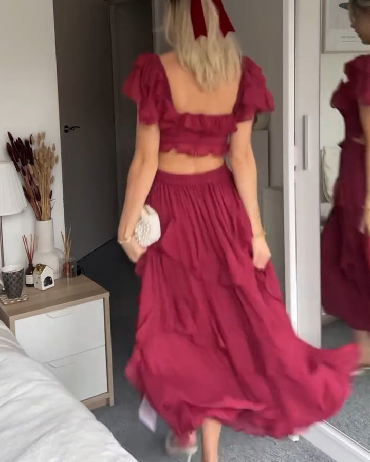 Quinlan - Robe Chic Taille Haute avec Finitions en Dentelle