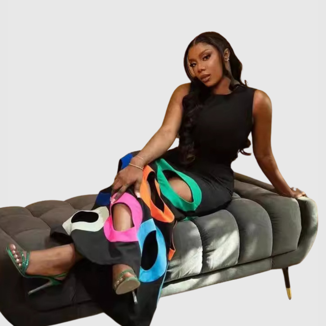 Anya - Colorful Cut-Out Maxi Bodycon Dress