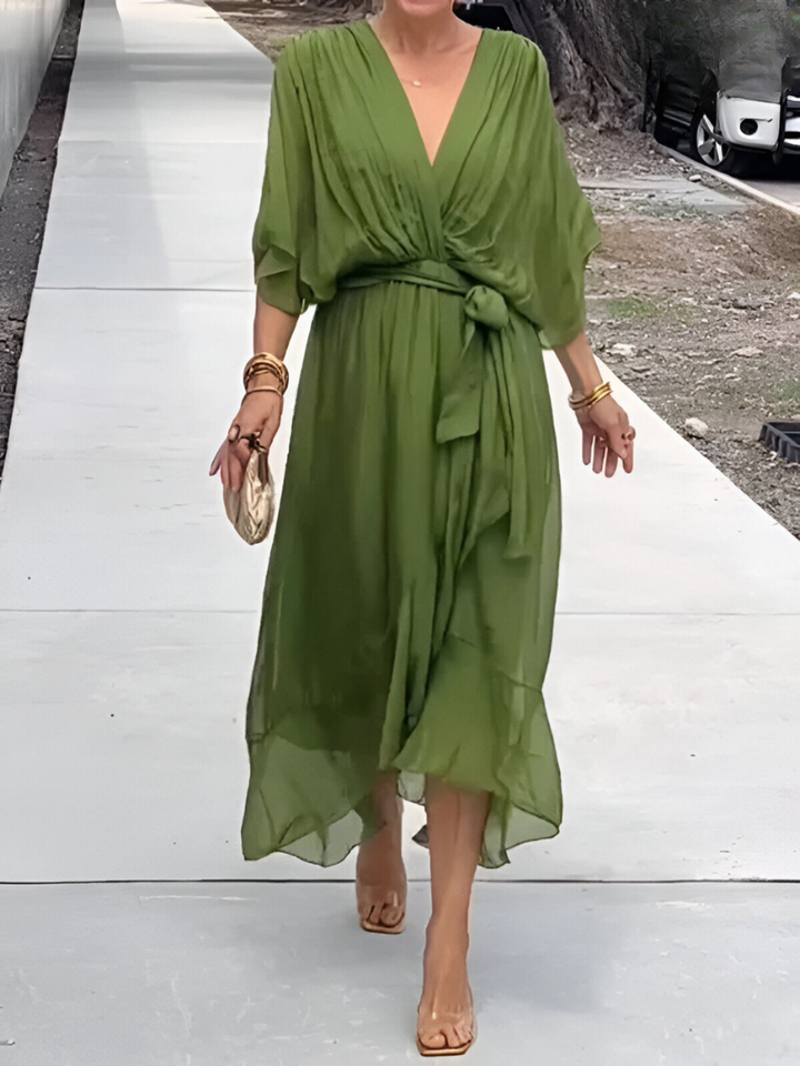Alicea - Élégante Robe Maxi d'Été à Coupe Irrégulière