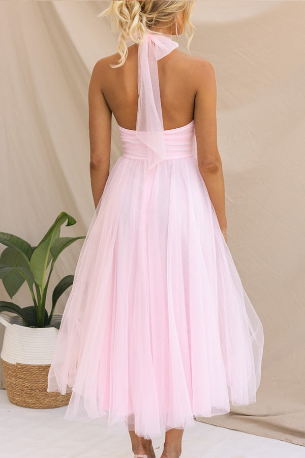 Pearlina - Élégante Robe en Maille à Col Montant