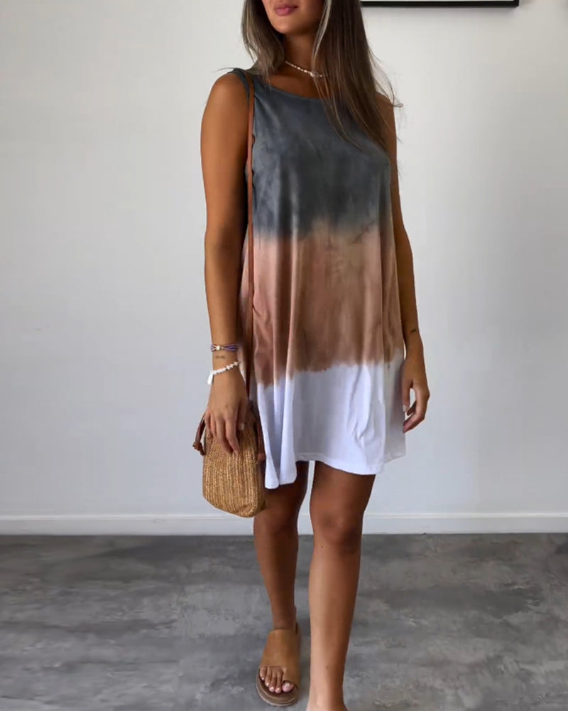 Josie - Mini Robe à Imprimé Tie-Dye Dégradé