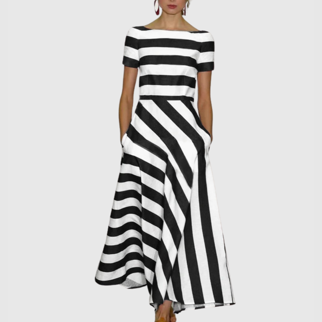 Vonda - Robe Maxi Rayée Sans Épaules Madeline