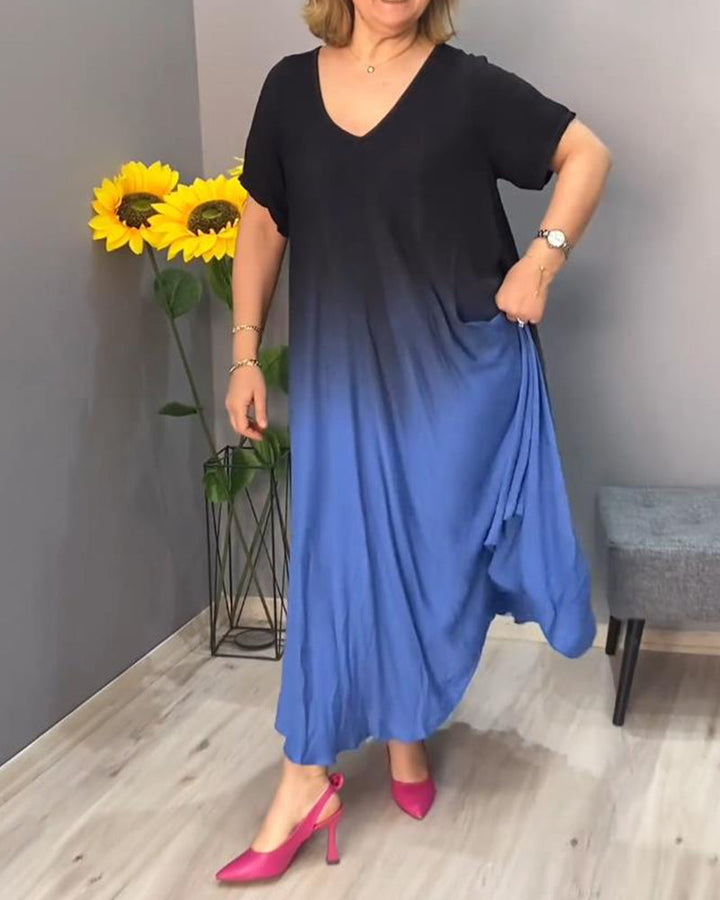 Joan - Robe Maxi d'Été en Dégradé Légère