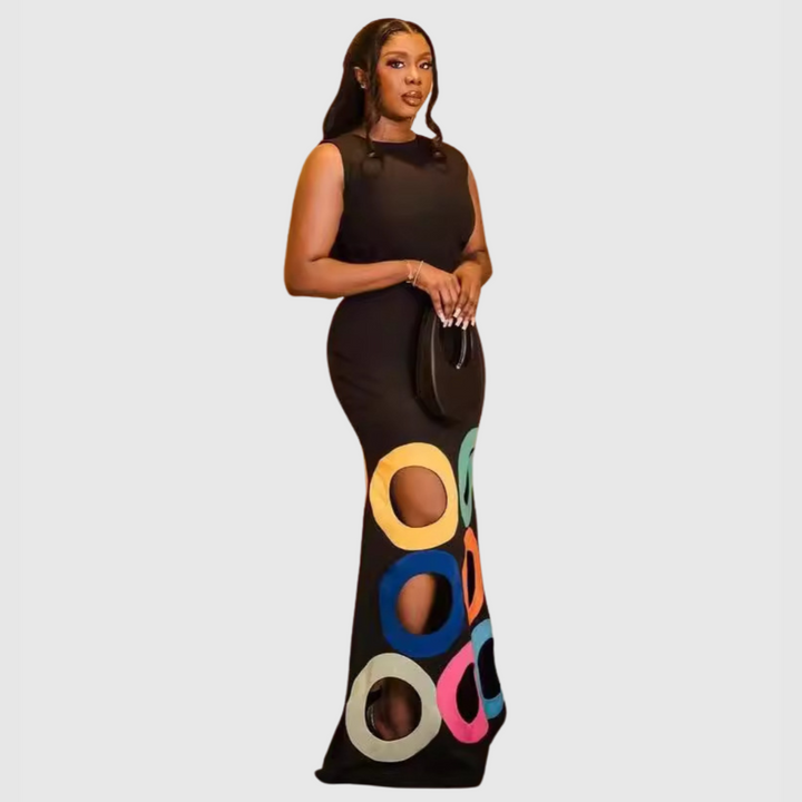 Anya - Colorful Cut-Out Maxi Bodycon Dress