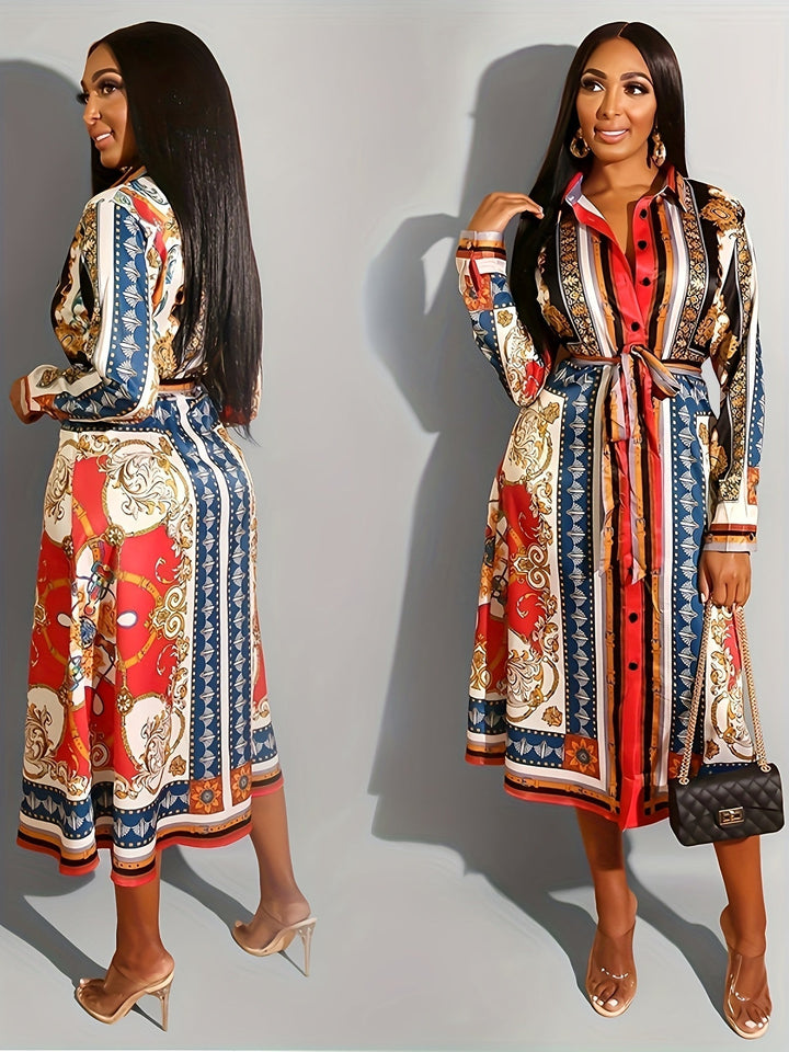 Maroille - Robe Chemise Longue à Mi-Mollet