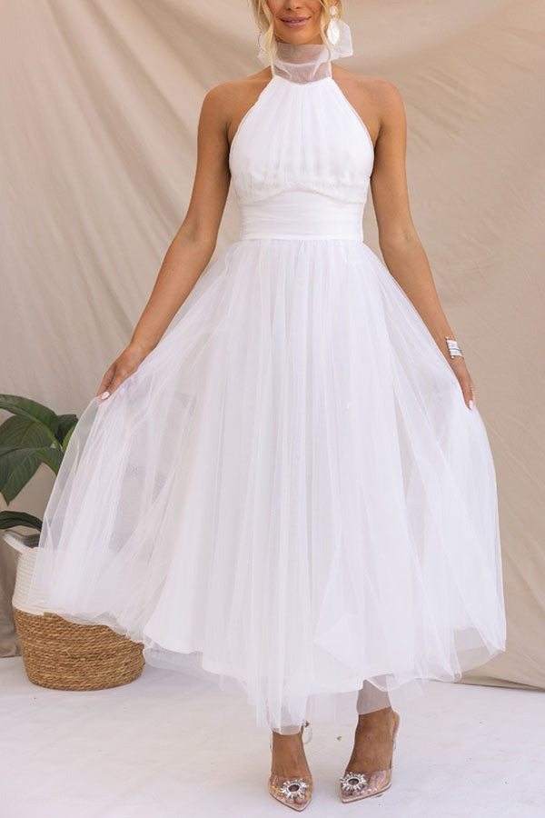 Pearlina - Élégante Robe en Maille à Col Montant