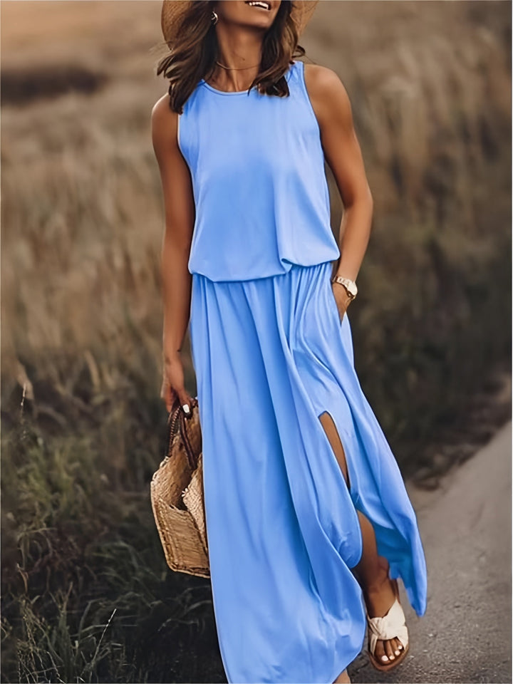 Indie - Élégante robe sans manches avec fente latérale
