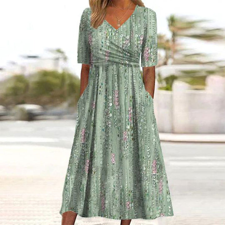 Pristine - Robe A-Line Florale à Taille Haute