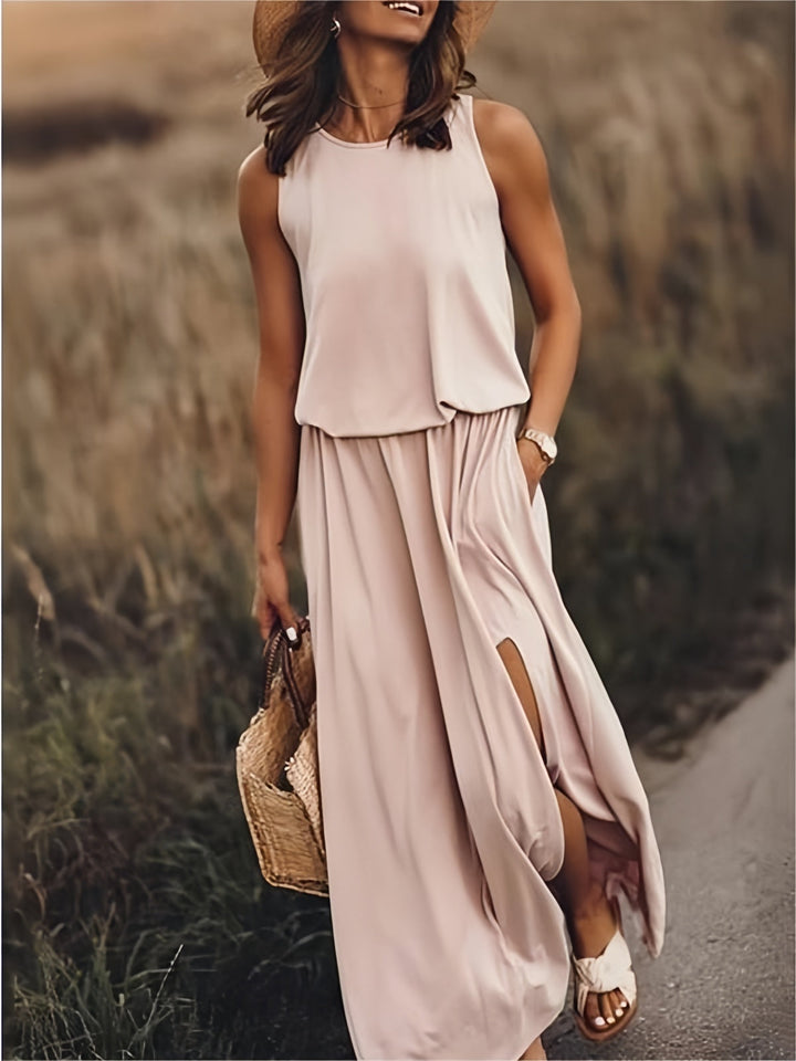 Indie - Élégante robe sans manches avec fente latérale