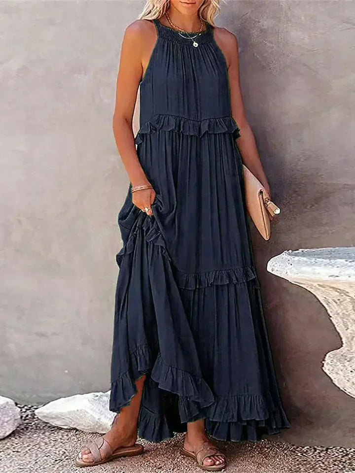 Landry - Robe sans manches ornée de volants raffinés