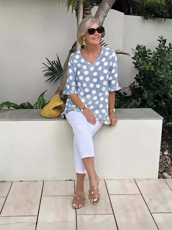Chloe™ - Élégante V-Neck Blouse
