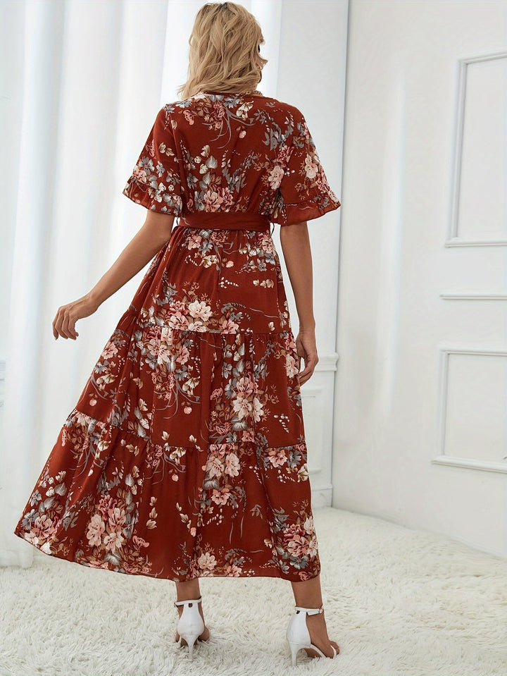 Rainn - Robe Florale à Manches Volantes