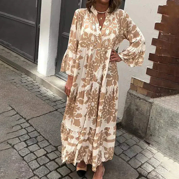 Ophelia - Robe Maxi Boho avec Manches Évasées