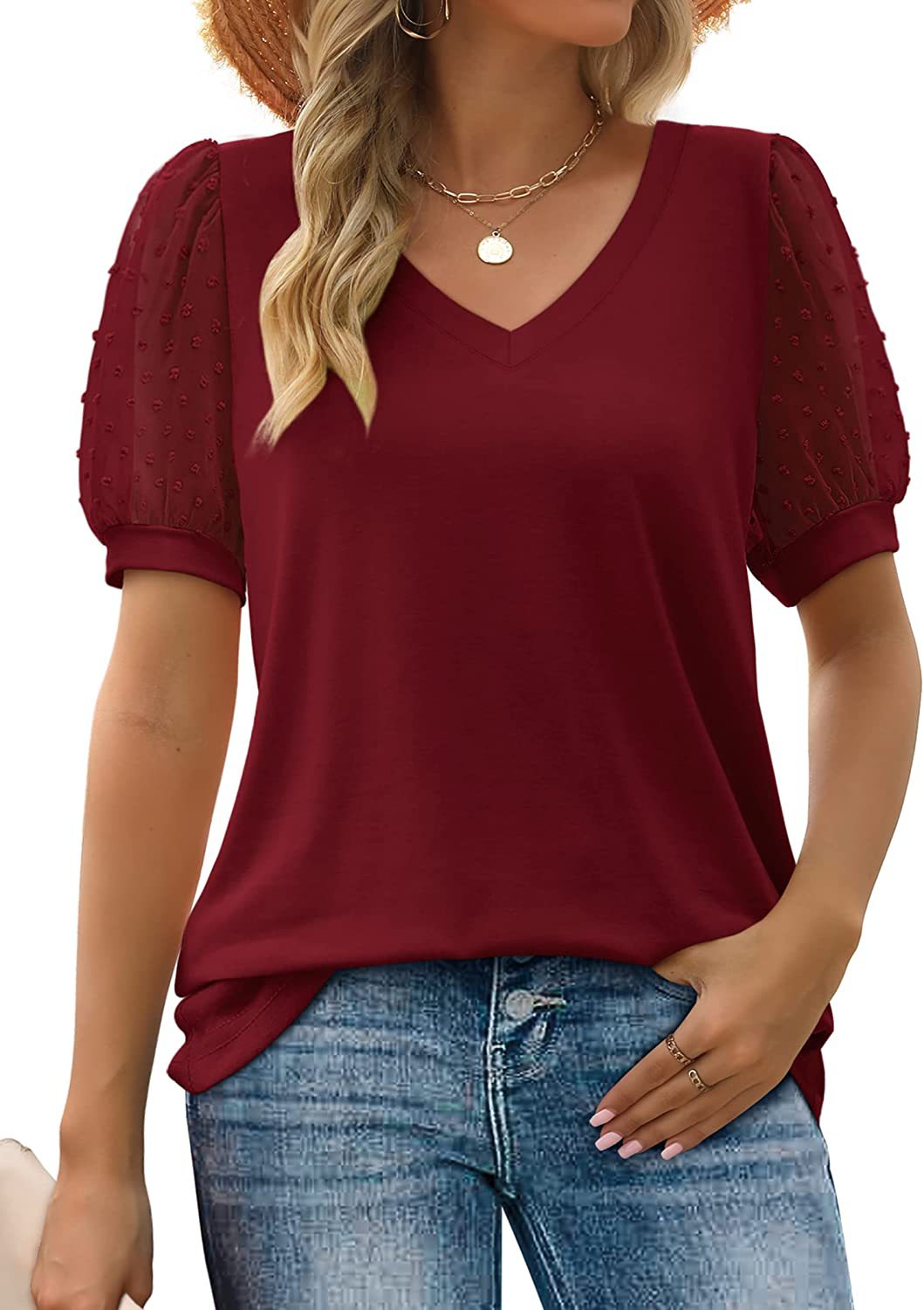 Rhianna™ - Élégante blouse à manches bouffantes