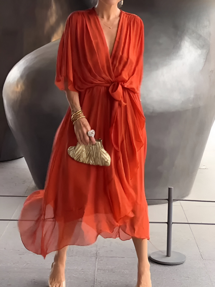 Alicea - Élégante Robe Maxi d'Été à Coupe Irrégulière