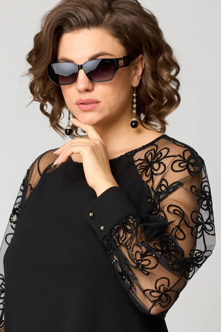 Elara - Robe en Dentelle à Manches