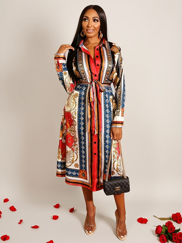 Maroille - Robe Chemise Longue à Mi-Mollet