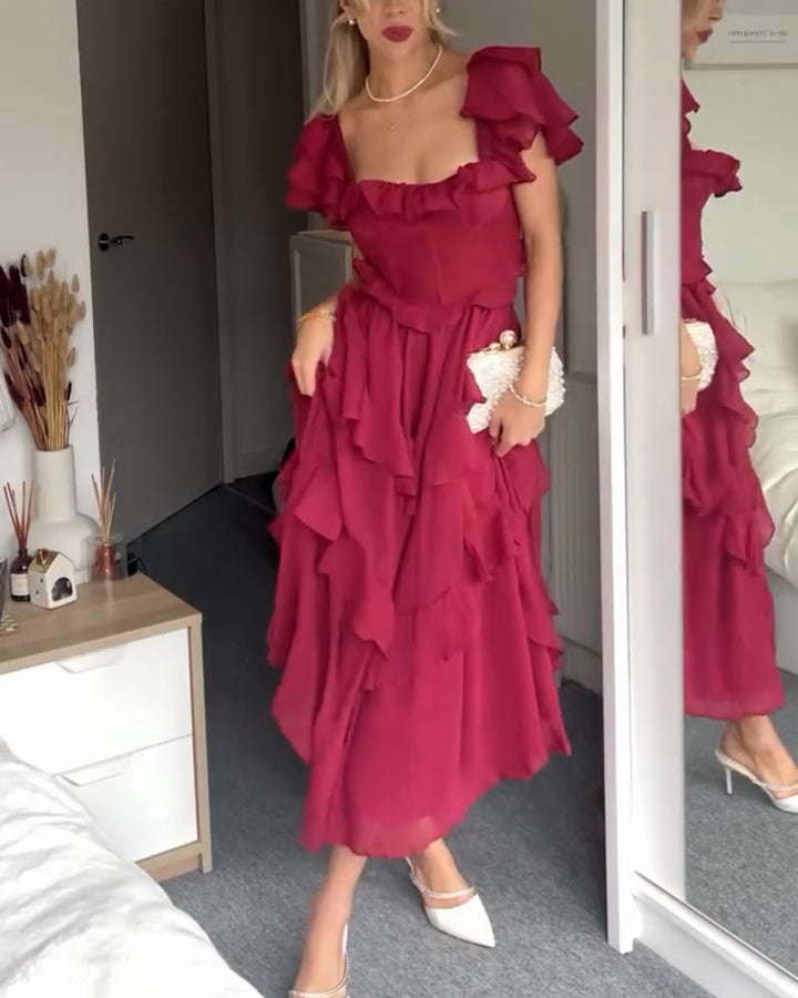 Quinlan - Robe Chic Taille Haute avec Finitions en Dentelle