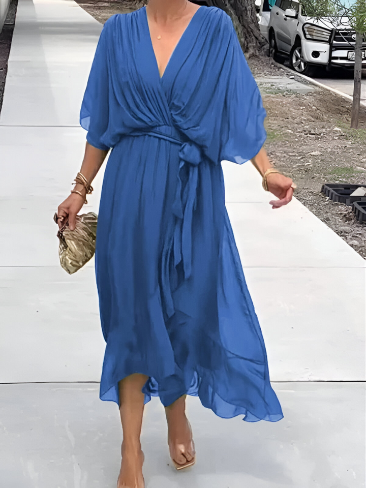 Alicea - Élégante Robe Maxi d'Été à Coupe Irrégulière