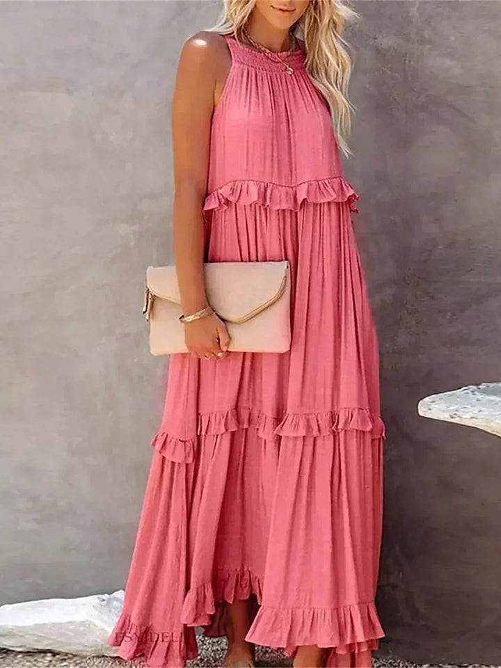 Landry - Robe sans manches ornée de volants raffinés