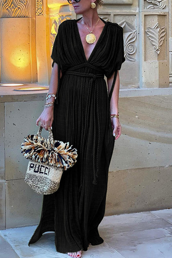 Junia - Robe Maxi Dos Nu à Col Halter Idéale pour les Vacances