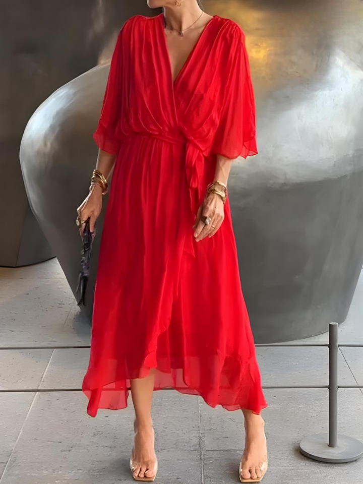 Alicea - Élégante Robe Maxi d'Été à Coupe Irrégulière