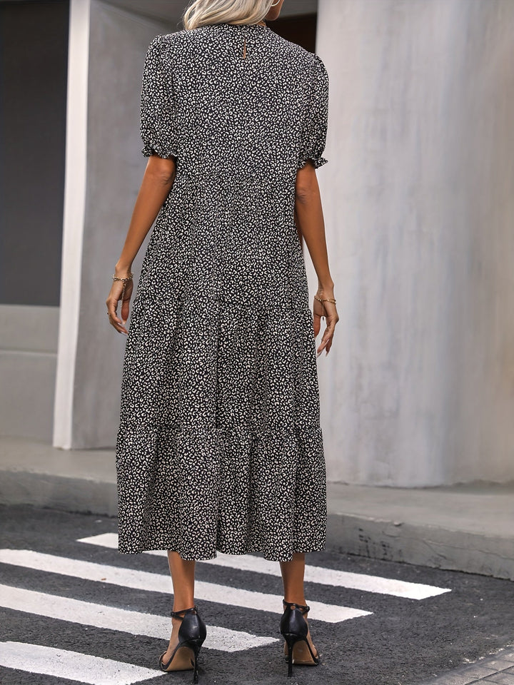 Harriet - Robe Casual à Col Rond avec Détails Volants