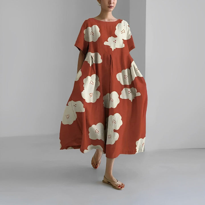 Daisy - Robe maxi fluide rétro avec volants généreux