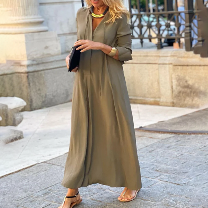 Gloriana - Élégante Robe Maxi à Manches Longues
