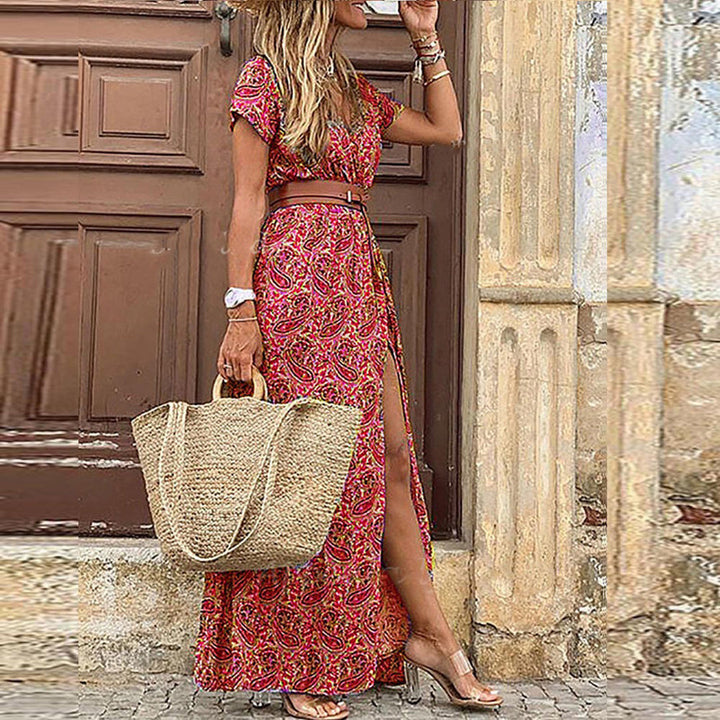 Jazzara - Robe Midi Vintage à Col V avec Ceinture" can be rewritten as:

"Jazzara - Robe Midi Vintage à Col en V avec Ceinture